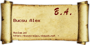 Bucsu Alex névjegykártya