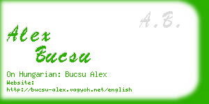 alex bucsu business card